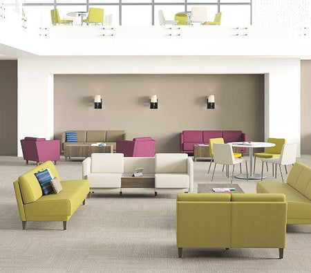 Two-Seat Office Lounge Chair with Table - Freedman's Office Furniture - Different Colors Set