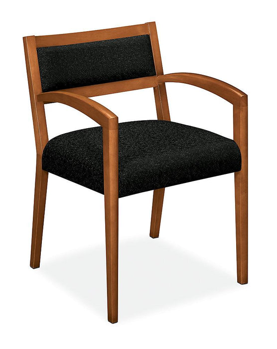Upholstered Back Wood Guest Office Chair - Freedman's Office Furniture - Front View