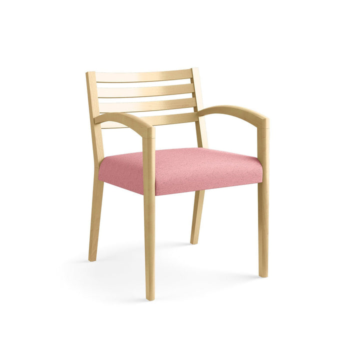 Wood Slat Back Office Guest Chair - Freedman's Office Furniture - Pink