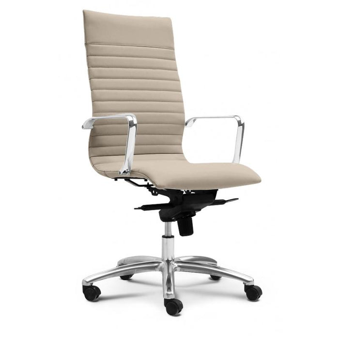 Zatto High Back Executive Office Chair | Sand Leather - Freedman's Office Furniture - Front