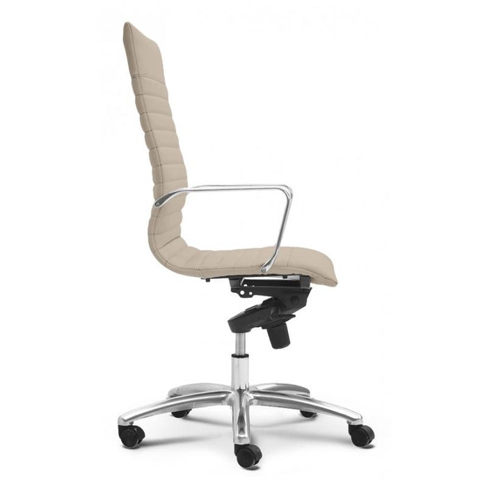Zatto High Back Executive Office Chair | Sand Leather - Freedman's Office Furniture - Side