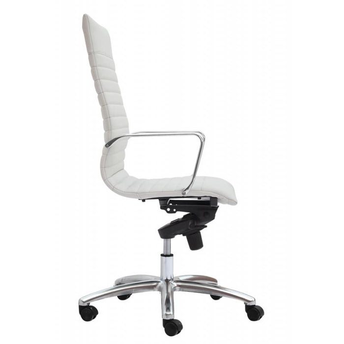 Zatto High Back Executive White Leather Office Chair - Freedman's Office Furniture - Side