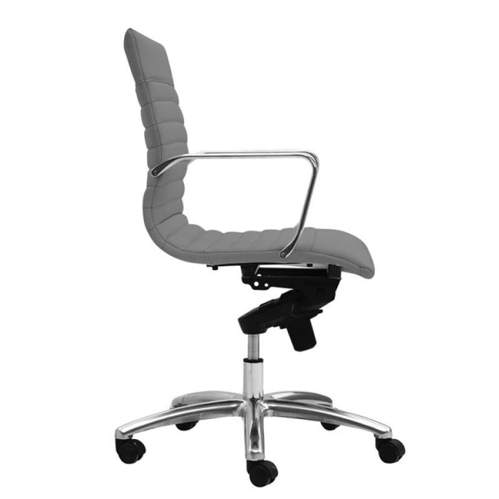 Zatto Mid Back Executive Office Chair | Grey Leather - Freedman's Office Furniture - Side