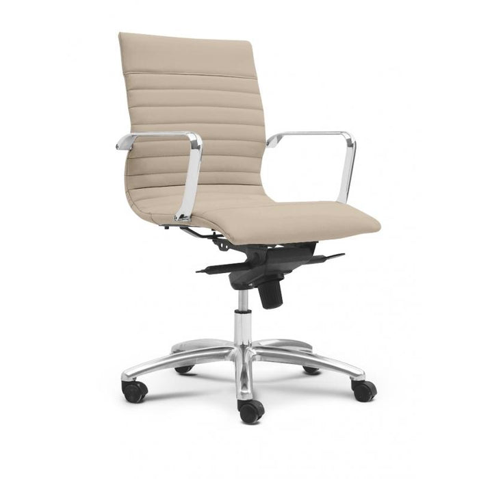 Zatto Mid Back Executive Office Chair | Sand Leather - Freedman's Office Furniture - Side