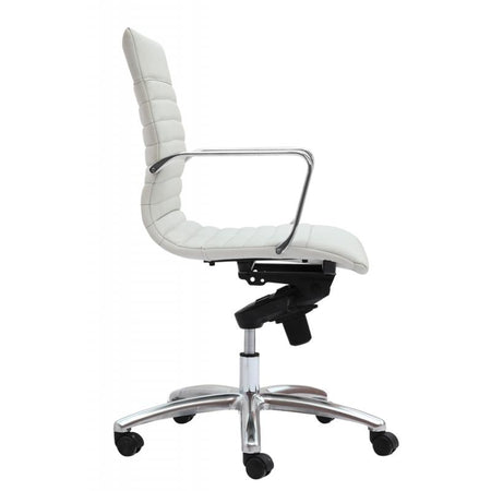 Zatto Mid Back Executive Office Chair | White Leather - Freedman's Office Furniture - Side