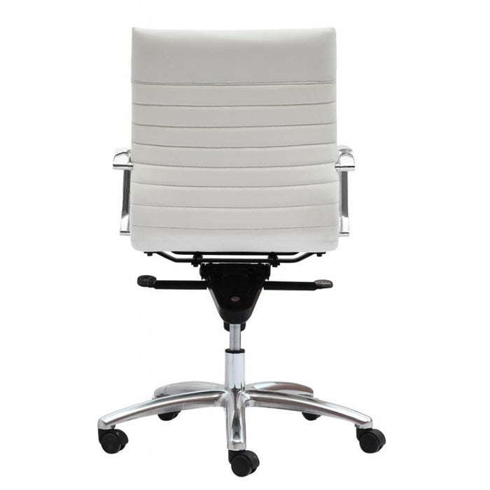 Zatto Mid Back Executive Office Chair | White Leather - Freedman's Office Furniture - Back
