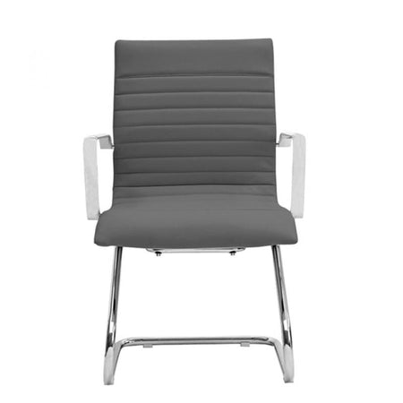 Zatto Office Visitor Chair | Grey Leather - Freedman's Office Furniture - Main