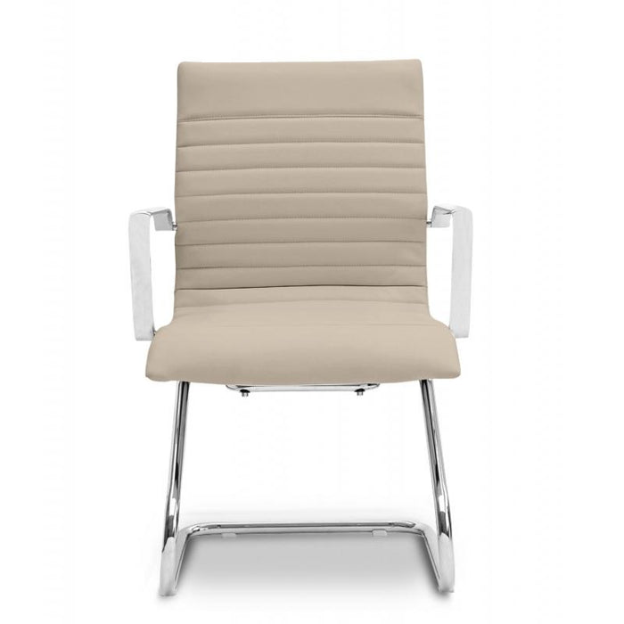 Zatto Office Visitor Chair | Leather - Freedman's Office Furniture - Sand