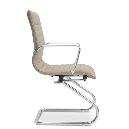 Zatto Office Visitor Chair | Sand Leather - Freedman's Office Furniture - Right Side