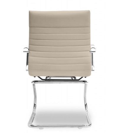 Zatto Office Visitor Chair | Sand Leather - Freedman's Office Furniture - Back Side