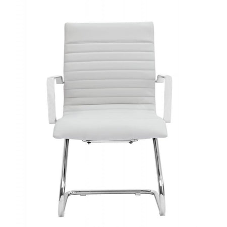 Zatto Office Visitor Chair | White Leather - Freedman's Office Furniture - Main