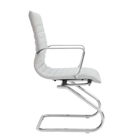 Zatto Office Visitor Chair | White Leather - Freedman's Office Furniture - Right Side