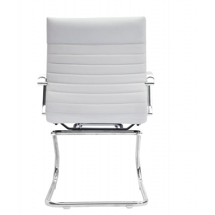 Zatto Office Visitor Chair | White Leather - Freedman's Office Furniture - Back Side