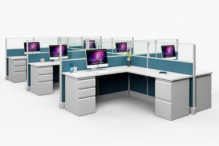 Modern Office Cubicle 6'x6' 6 Pack - Freedman's Office Furniture - Main