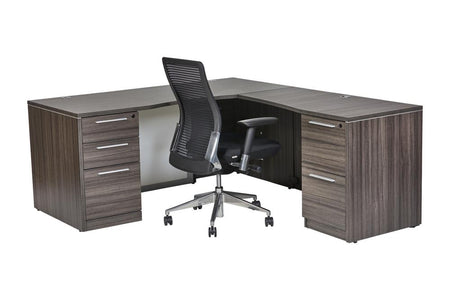 Santa Monica Office L-Shaped Desk - Freedman's Office Furniture - Grey