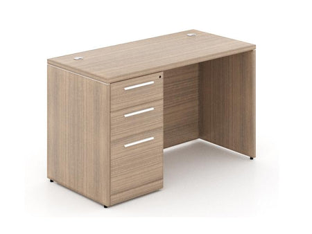 Santa Monica Single Pedestal Rectangular Desk - Freedman's Office Furniture - Noce