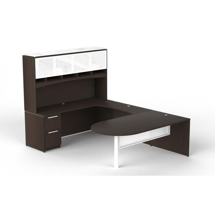 Santa Monica U-Shaped Desk with Glass Package - Freedman's Office Furniture - Main