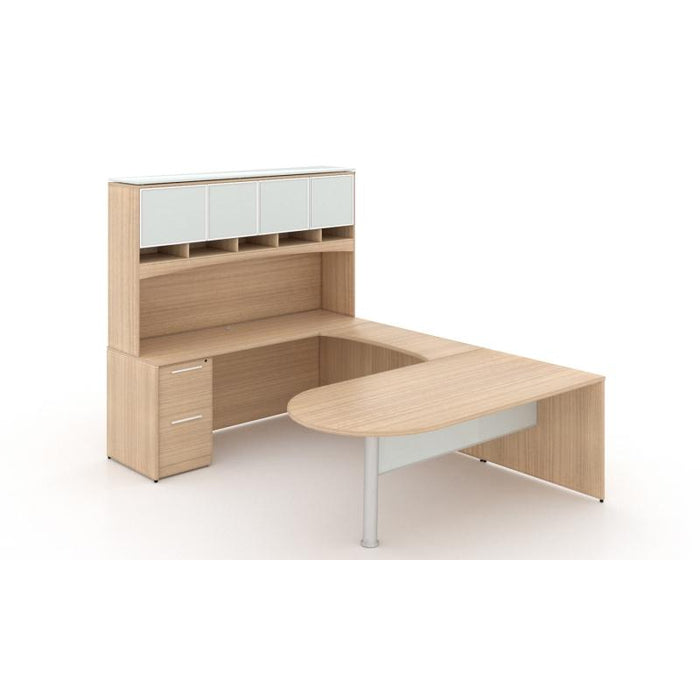 Santa Monica U-Shaped Desk with Glass Package - Freedman's Office Furniture - Miele