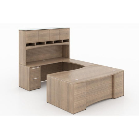 Santa Monica U-Shaped Office Desk - Freedman's Office Furniture - Noce