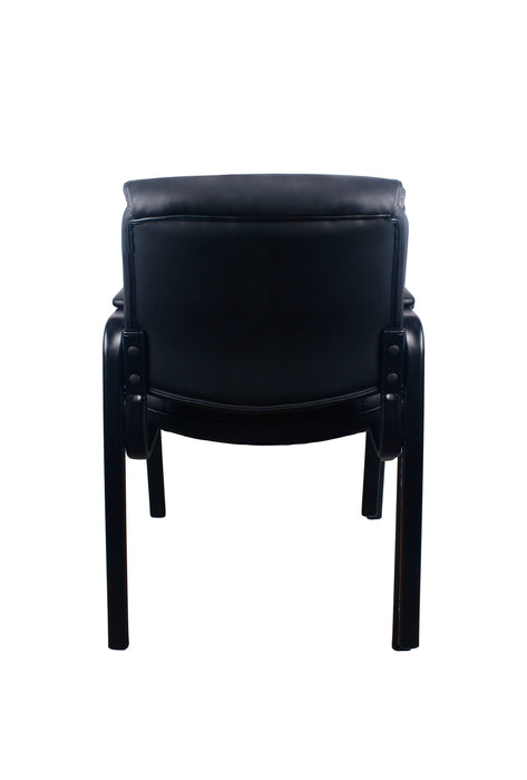 LOLA Office Guest Chair w/ padded black leather - Freedman's Office Furniture - Back View