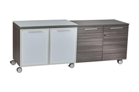 Santa Monica | 4 Door Mobile Credenza with Wheels - Freedman's Office Furniture - Front