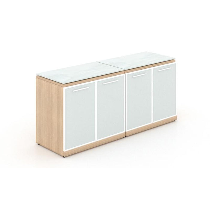 Santa Monica Double Office Storage with Glass Doors and Tops - Freedman's Office Furniture - Miele