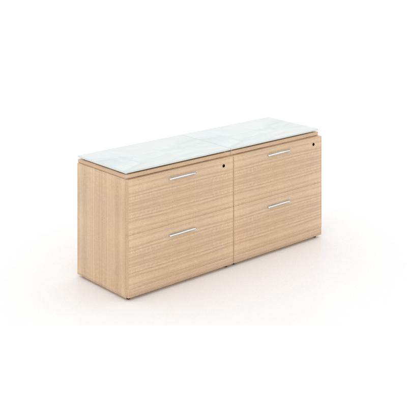 Santa Monica Lateral File Cabinet with Glass Tops - Freedman's Office Furniture - Miele