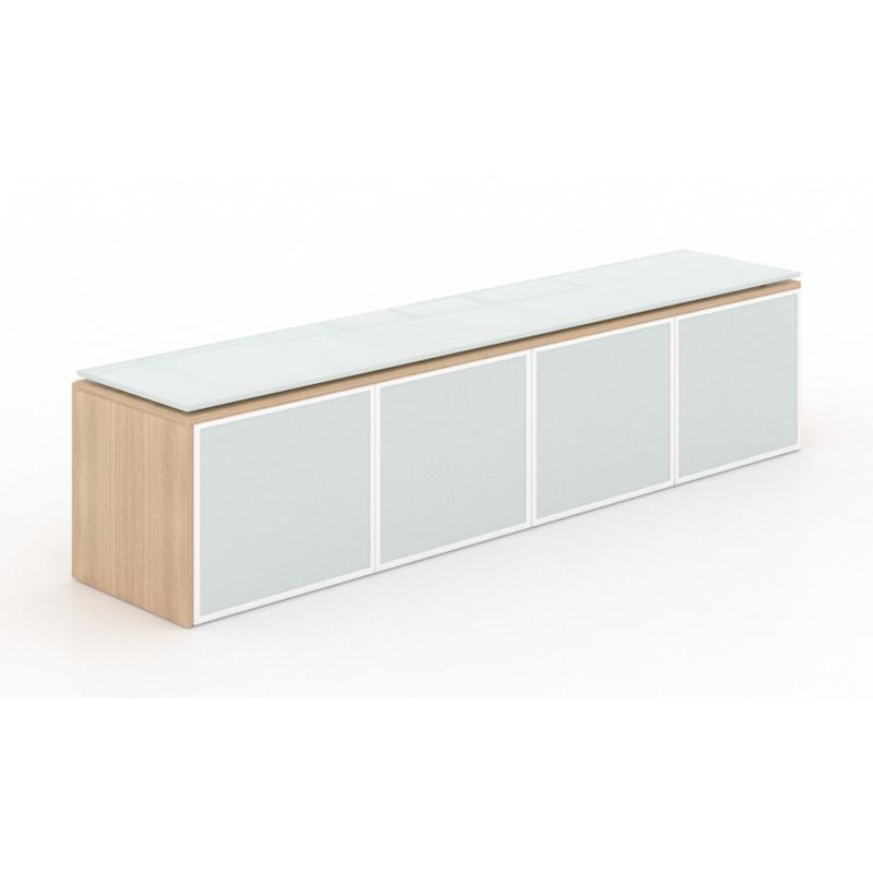 Santa Monica Wall-Mounted Hutch with Glass Doors - Freedman's Office Furniture - Miele