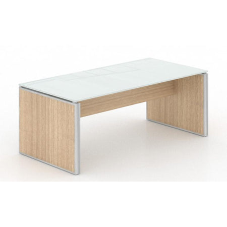 Santa Monica Office Coffee Table | White Glass Top - Freedman's Office Furniture - Miele