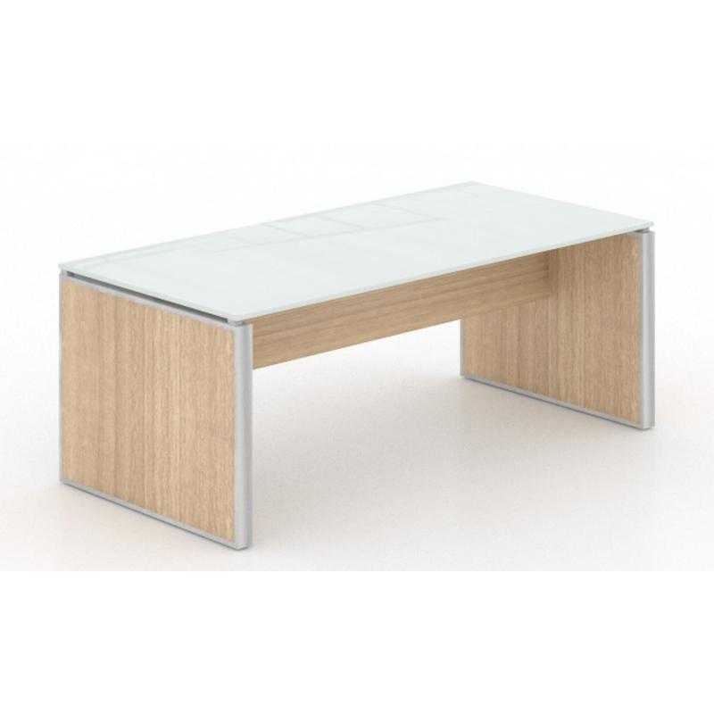 Santa Monica Office Coffee Table | White Glass Top - Freedman's Office Furniture - Miele