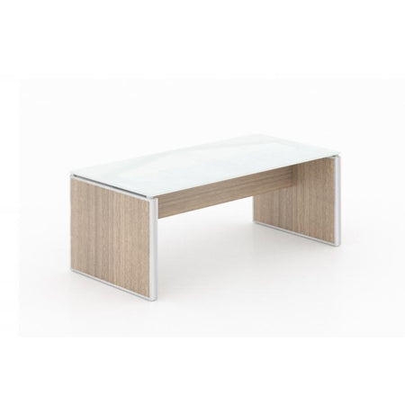 Santa Monica Office Coffee Table | White Glass Top - Freedman's Office Furniture - Noce