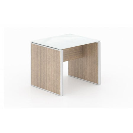Santa Monica Office End Table | White Glass Top - Freedman's Office Furniture - Noce