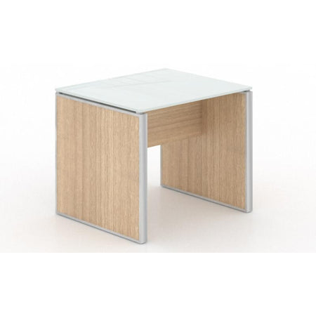 Santa Monica Office End Table | White Glass Top - Freedman's Office Furniture - Miele